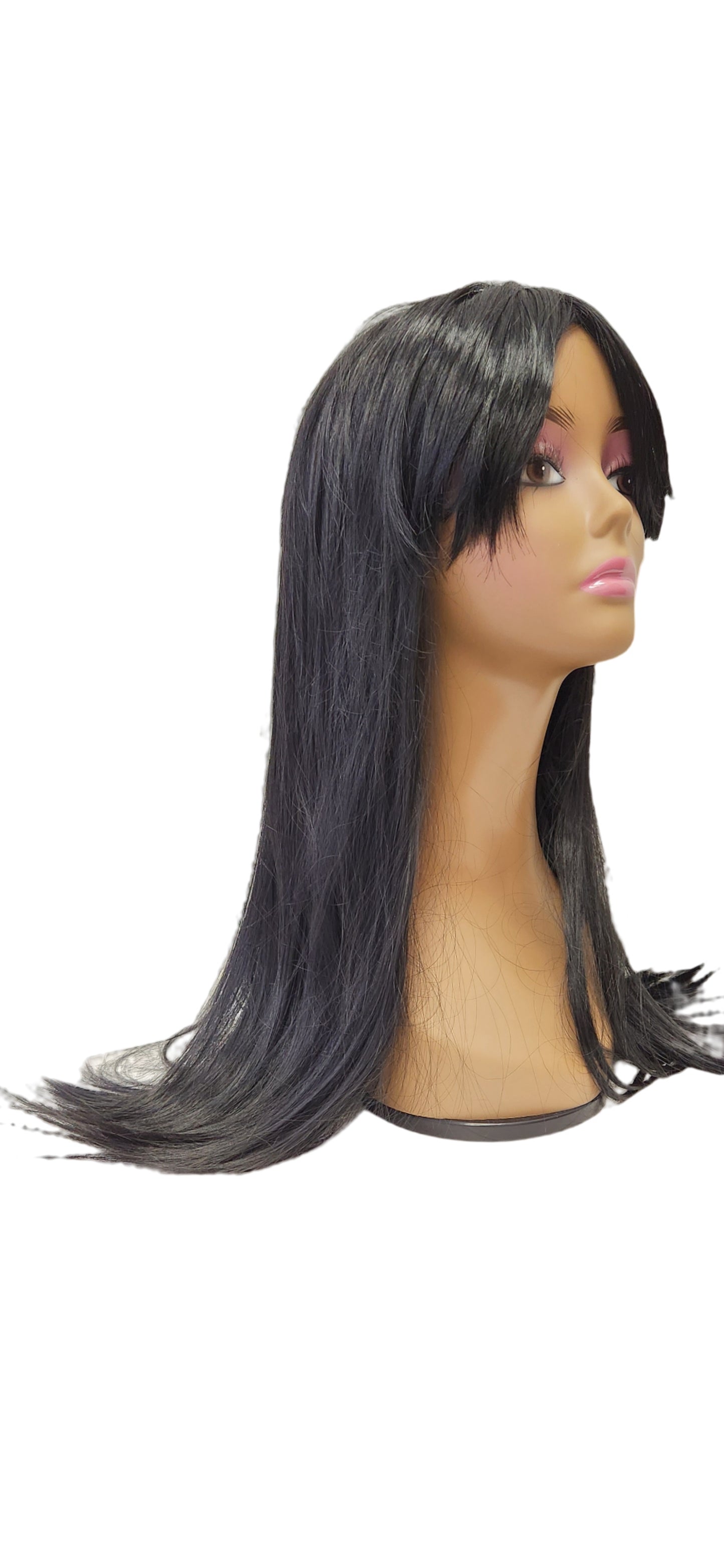 Long Synthetic Wig (#1B) | Breathable Cap