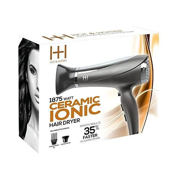 Hot & Hotter 1875 Watt Ceramic Ionic Hair Dryer Grey