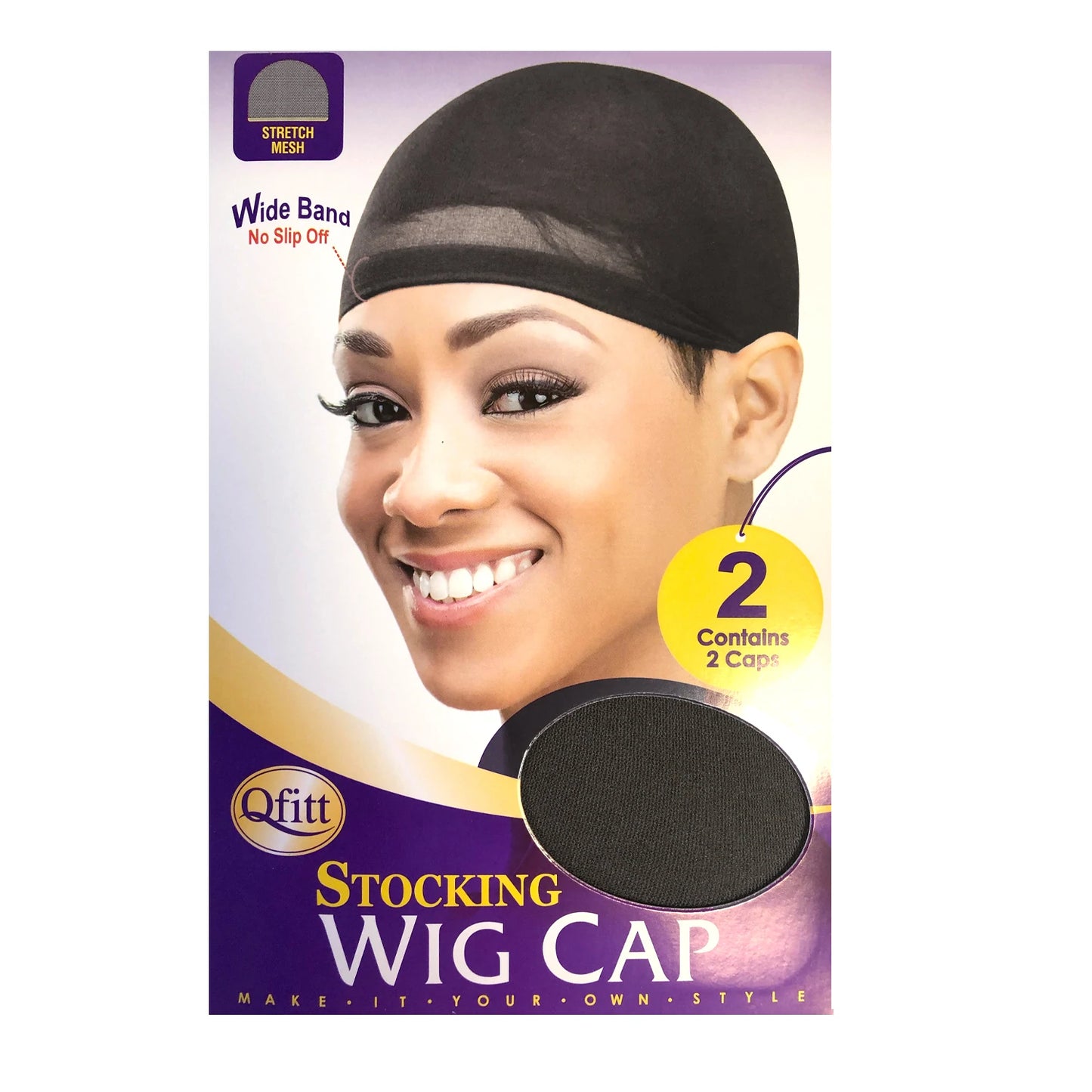 Qfitt Stocking Wig Caps | Black