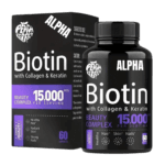 Biotin with Collagen & Keratin - Beauty Complex, 15,000mcg, Multivitamin For Hair And Nail Nourishment, 60 Capsules/bottle