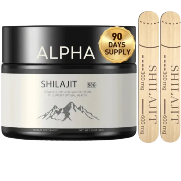 Alpha Himalayan Shilajit Resin - Pure Natural Mineral Complex with 85+ Trace Elements for Energy & Vitality (50g, 90-Day Supply)