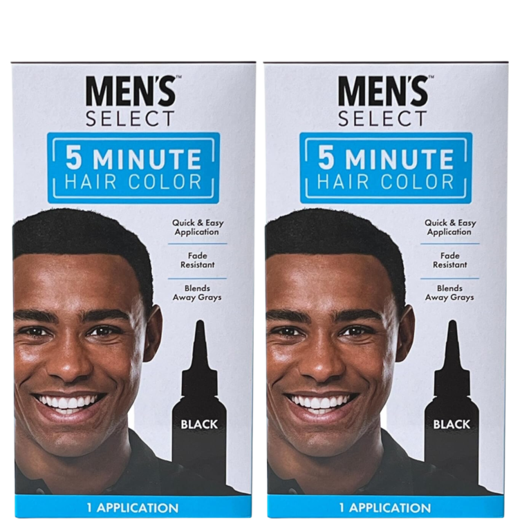 Mens Select 5 Minute Hair Color| BLACK |2 Pcs per Pack - Image 1