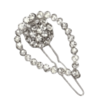 OVAL Crystal Hair Clip Silver