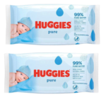 Huggies Baby Wipes Pure |99 Pure Water |56 Pcs Each | 2 Pcs per Pack