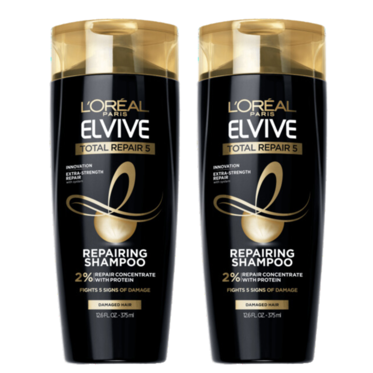 L'Oreal Paris Elvive Total Repair 5, Floral Creamy & Juicy Green Scent, 12.6 fl oz, Pack of 2 - Image 1