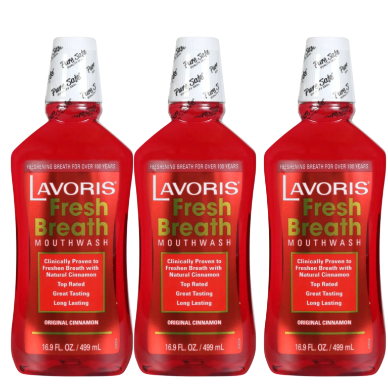Lavoris Fresh Breath Mouth Wash | Original Cinnamon Flavor | 500ml Each | 3 Pcs per Pack - Image 1