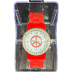 Fancy Watches for Girls with Peace Sign, 1 Pc per Pack, Available in 4 different colors