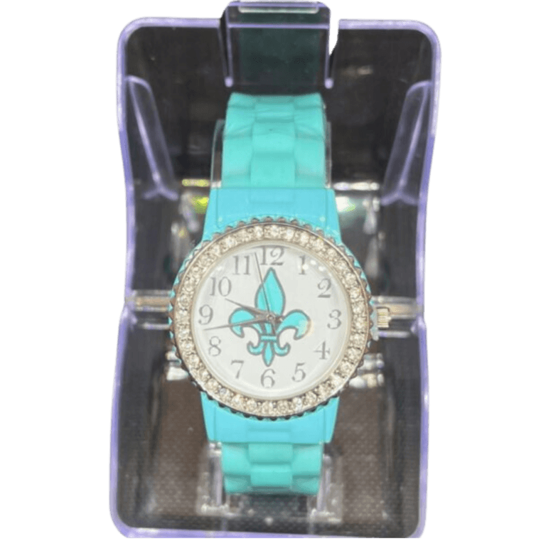 BBG Women's Watch fleur de lis , 1 Pc per Pack,turquoise - Image 1