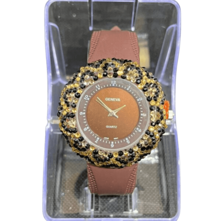 BBG Women's Watch with Bee Pattern Lining, Yellow Color, 1 Pc per Pack - Image 1