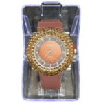 BBG Women's Watch with Golden Lining, Brown Color, 1 Pc per Pack