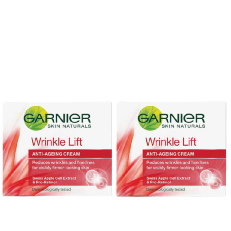 Garnier Skin Naturals Wrinkle Lift Anti-Ageing Cream, 50ml - Reduces Wrinkles & Fine Lines, Pack of 2 - Image 1