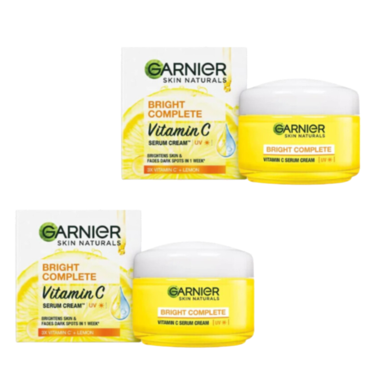 Garnier Skin Naturals Bright Complete Vitamin C Serum Cream with UV, 50ml - Brightens Skin & Fades Dark Spots, Pack of 2 - Image 1