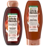 Garnier Whole Blends: Coconut Oil & Cocoa Butter Smoothing Shampoo and Conditioner Set for Frizzy Hair - 22 Fl Oz (2 Items)