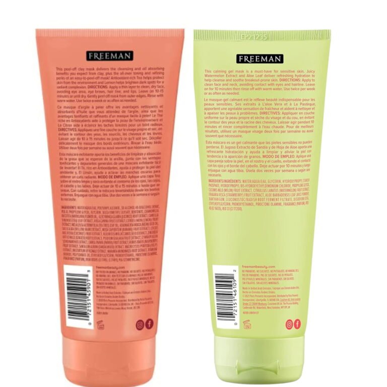 Freeman Peel-Away Clay Mask & Soothing Gel Mask, Sweet Tea & Lemon + Watermelon & Aloe, 6 oz Each, Pack of 2 - Image 2
