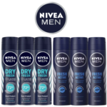 NIVEA Men Deodorant Spray - Dry Fresh & Fresh Active Variety Pack (6-Pack, 150ml Each)