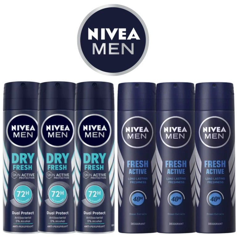 NIVEA Men Deodorant Spray - Dry Fresh & Fresh Active Variety Pack (6-Pack, 150ml Each) - Image 1