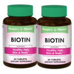 People’s Choice: Biotin – Radiant Hair, Skin & Nail Health (2 Bottles, 24 Tablets Each)