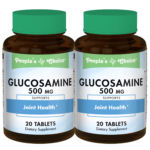 People’s Choice: Glucosamine 500 mg – Joint Health Support (2 Bottles, 20 Tablets Each)