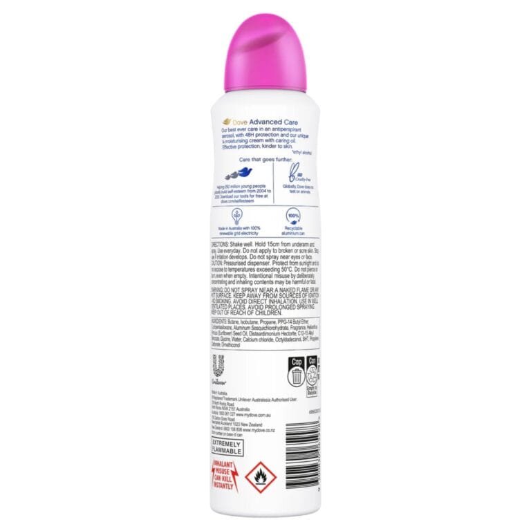 Dove Advanced Care Antiperspirant Spray - Acai Berry & Waterlily, 48H Protection (127g/220ml Each), Pack of 4 - Image 2