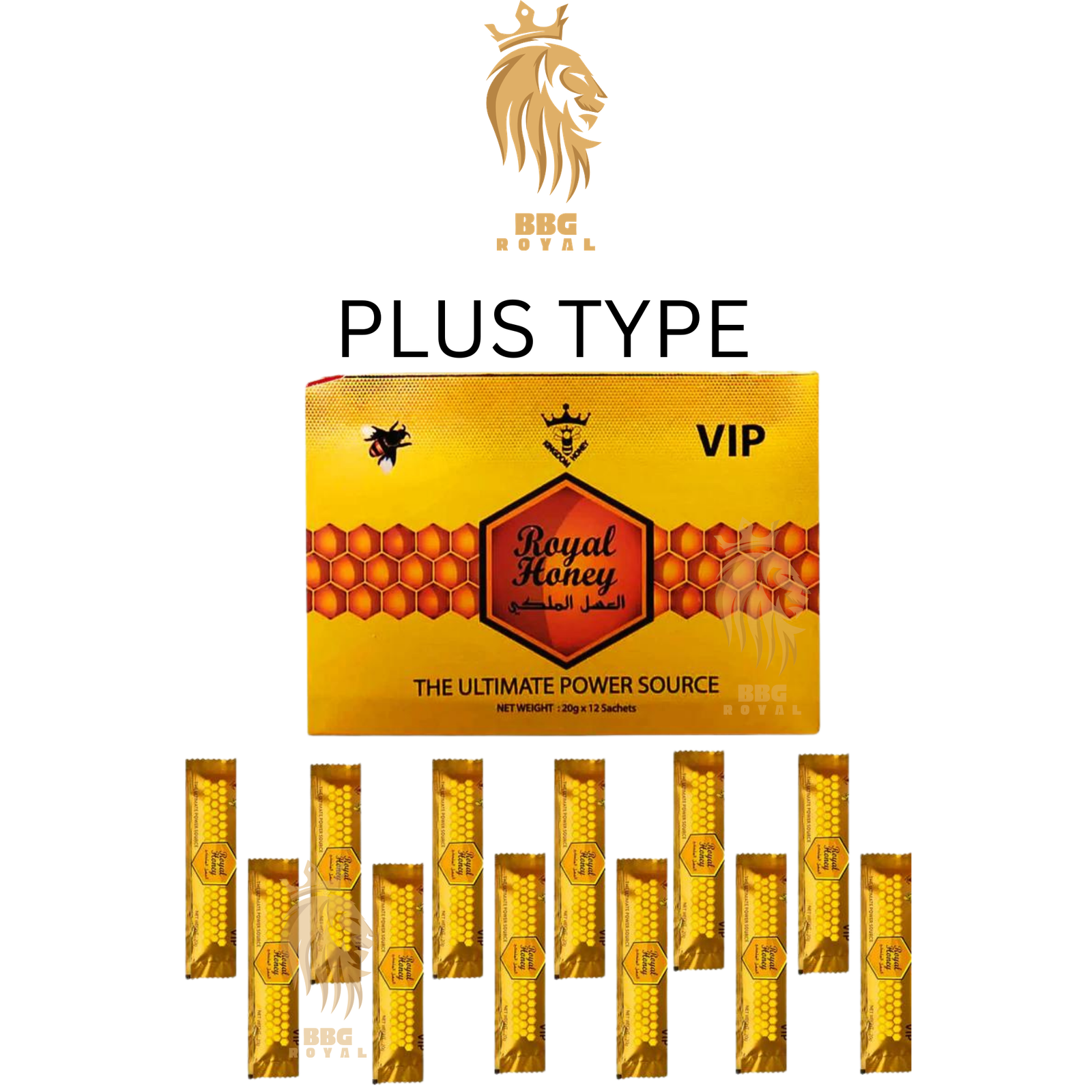166 VIP Royal Honey for Men | Plus Type | 12 Sachets (20g Each) | Regular Box - Image 1