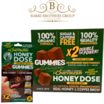 HoneyGizer Double Shot Gummies, Real Honey & Coffee Brew, Made in USA