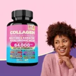 Extra Strength Collagen 64,000mcg - 14-in-1 Beauty Blend with Biotin, Keratin & Hyaluronic Acid (60 Veggie Capsules) - Image 3