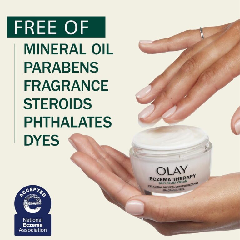 Olay Sensitive Soothing Moisturizer & Eczema Therapy Skin Relief Cream Duo - Colloidal Oatmeal, Fragrance-Free, Dermatologist Approved - Image 9