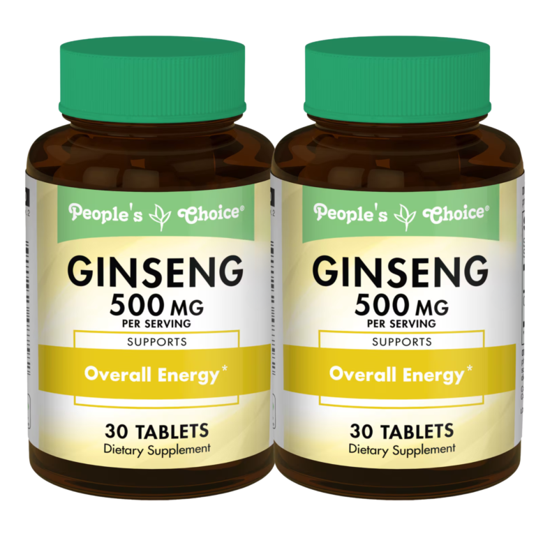 People’s Choice: Ginseng 500 mg – Elevate Overall Energy (2 Bottles, 30 Tablets Each) - Image 1