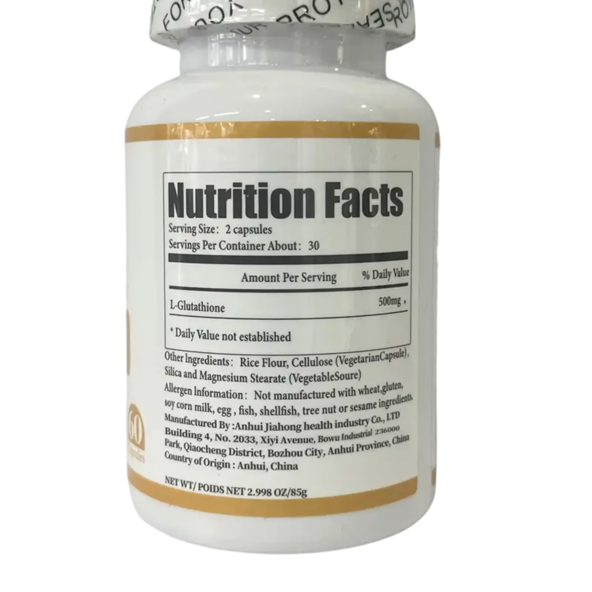 Peach Perfect Glutathione Skin Whitening Supplement 1500mg - 60 Capsules - Image 6