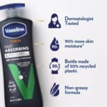 Vaseline Men Fast Absorbing Non Greasy Body Face and Hand Lotion All Skin, 20.3 oz Each (Pack of 2) - Image 4