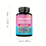 Extra Strength Collagen 64,000mcg - 14-in-1 Beauty Blend with Biotin, Keratin & Hyaluronic Acid (60 Veggie Capsules) - Image 7