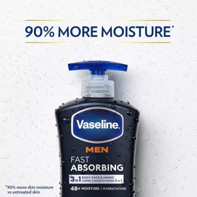 Vaseline Men Fast Absorbing Non Greasy Body Face and Hand Lotion All Skin, 20.3 oz Each (Pack of 2) - Image 7