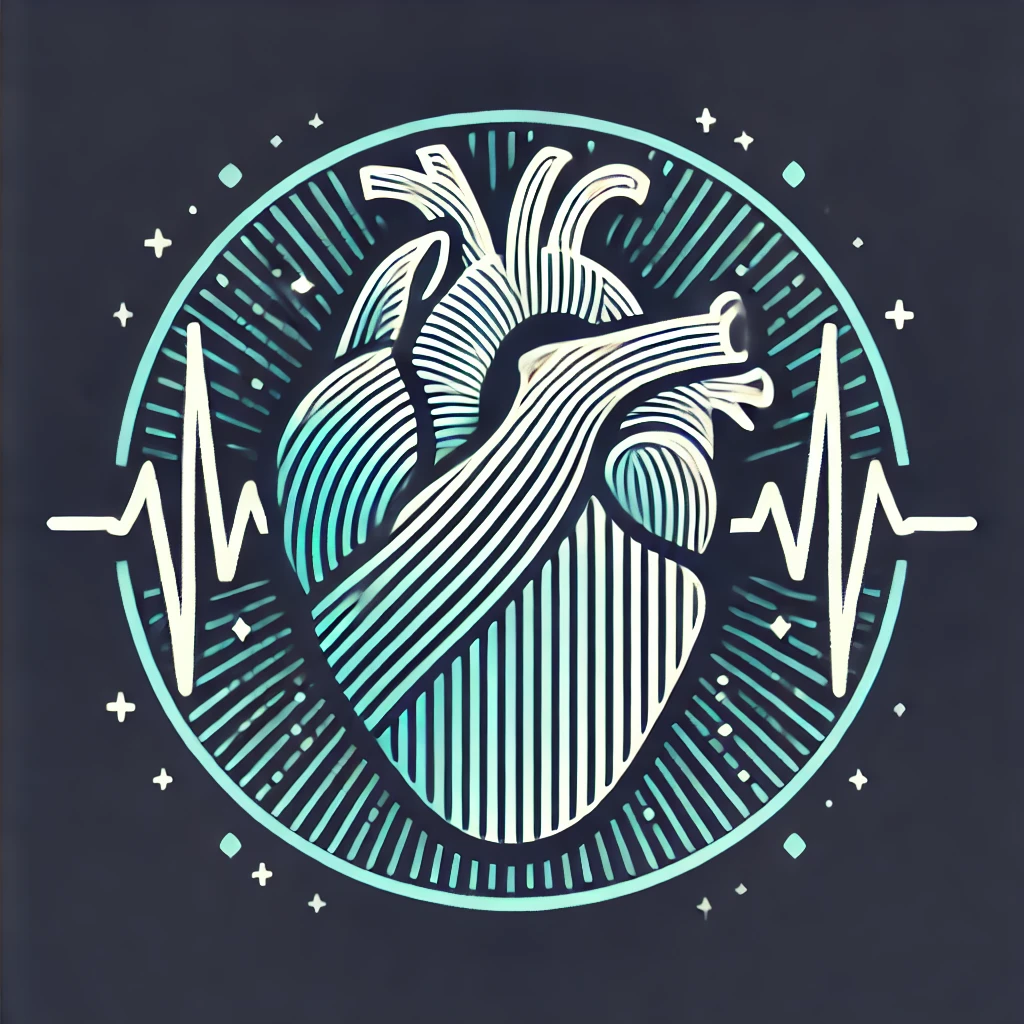 DALL·E 2025-01-15 18.51.58 - Graphic design of a stylized heart with pulse lines, representing vitality and heart health. This image is designed for a male enhancement product pag