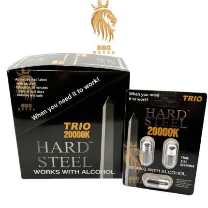 Hard Steel male enhancement triple capsules fast acting long lasting formula for time size stamina performance support