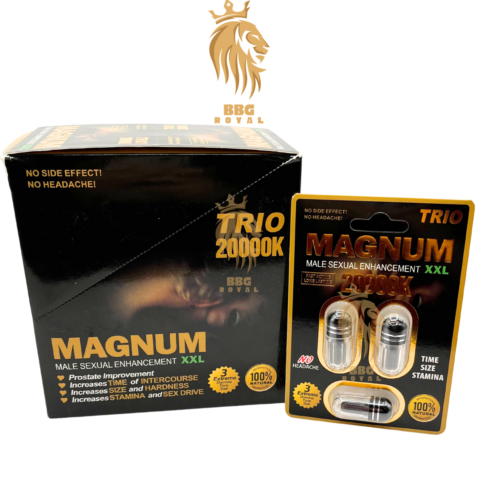 MGN-TP Magnum XXL Trio 20000K male enhancement capsules fast acting long lasting formula for time size stamina performance support