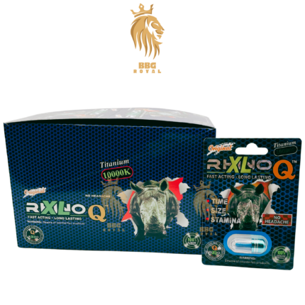 Rhino Q Titanium 10000K Male Enhancement Supplement – Fast-Acting & Long-Lasting Formula – Boost Time, Size & Stamina