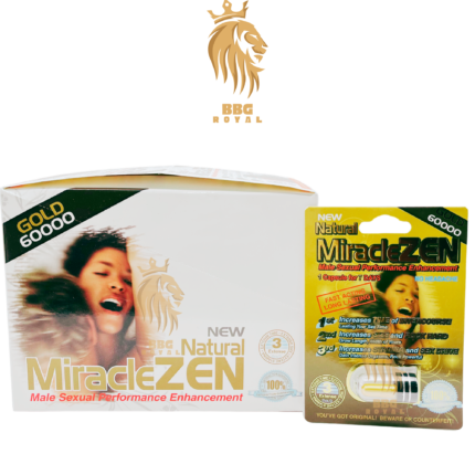 MiracleZEN Gold 60000 male enhancement capsules fast acting long lasting formula for time size stamina performance support