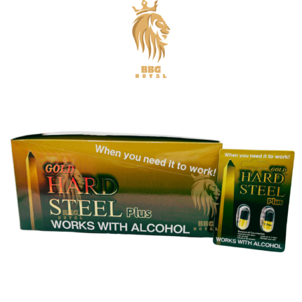 Hard Steel Gold Plus male enhancement capsules twin pack fast acting alcohol compatible long lasting performance support