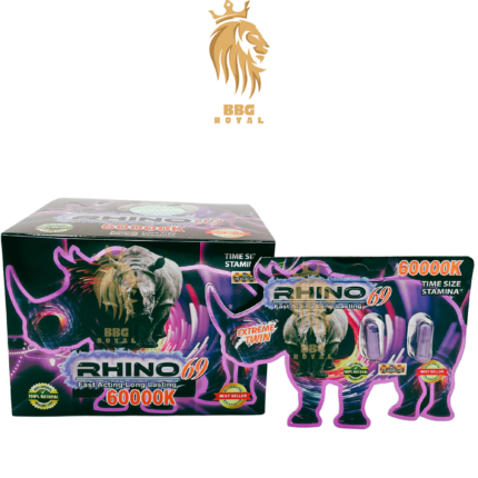 Rhino 69 60000K male enhancement capsules twin pack formula for time size stamina performance support