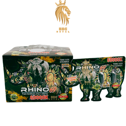 Rhino 69 60000K male enhancement capsules extreme twin pack formula for time size stamina performance support
