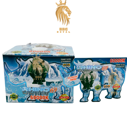 Rhino 69 60000K male enhancement capsules extreme twin pack formula for time size stamina performance support