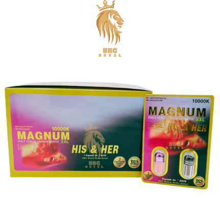 Magnum XXL 10000K his and her enhancement capsules twin pack formula fast acting long lasting for stamina performance support