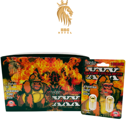 Goriagra XXX Turbo 10000K male enhancement capsules twin pack formula for stamina time size performance support 7 day formula