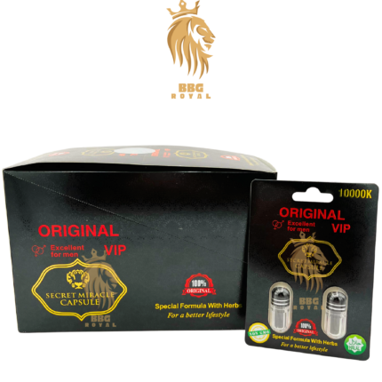 Secret Miracle 10000K VIP male enhancement capsules double pack formula for time size stamina performance support
