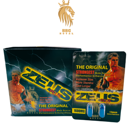 Zeus Plus 1600mg male sexual performance enhancement capsules for stamina strength energy performance support