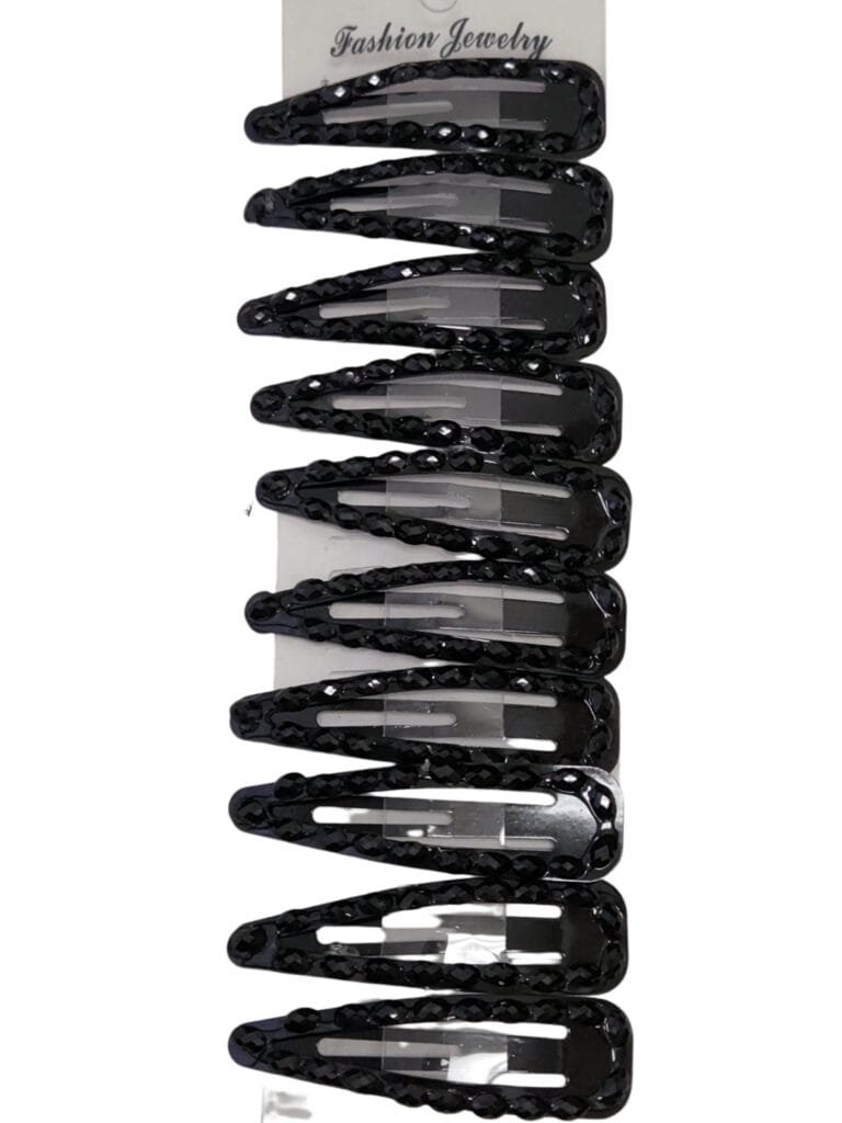 Black Rhinestone Hair Clip Set of 64 pcs - Image 4