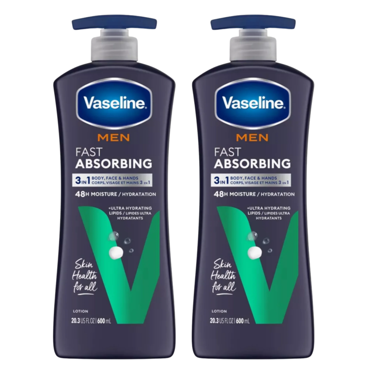 Vaseline Men Fast Absorbing Non Greasy Body Face and Hand Lotion All Skin, 20.3 oz Each (Pack of 2) - Image 1