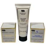 b•pure Essentially Ageless Collagen Skincare Trio - Cream Cleanser, Nourishing Moisturizer, and Night Moisturizer