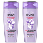 L'Oreal Paris Elvive Hyaluron Plump 72H Moisturizing Shampoo, for Dry Hair, 13.5 fl oz Each, Pack of 2