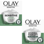 Olay Sensitive Soothing Moisturizer & Eczema Therapy Skin Relief Cream Duo - Colloidal Oatmeal, Fragrance-Free, Dermatologist Approved